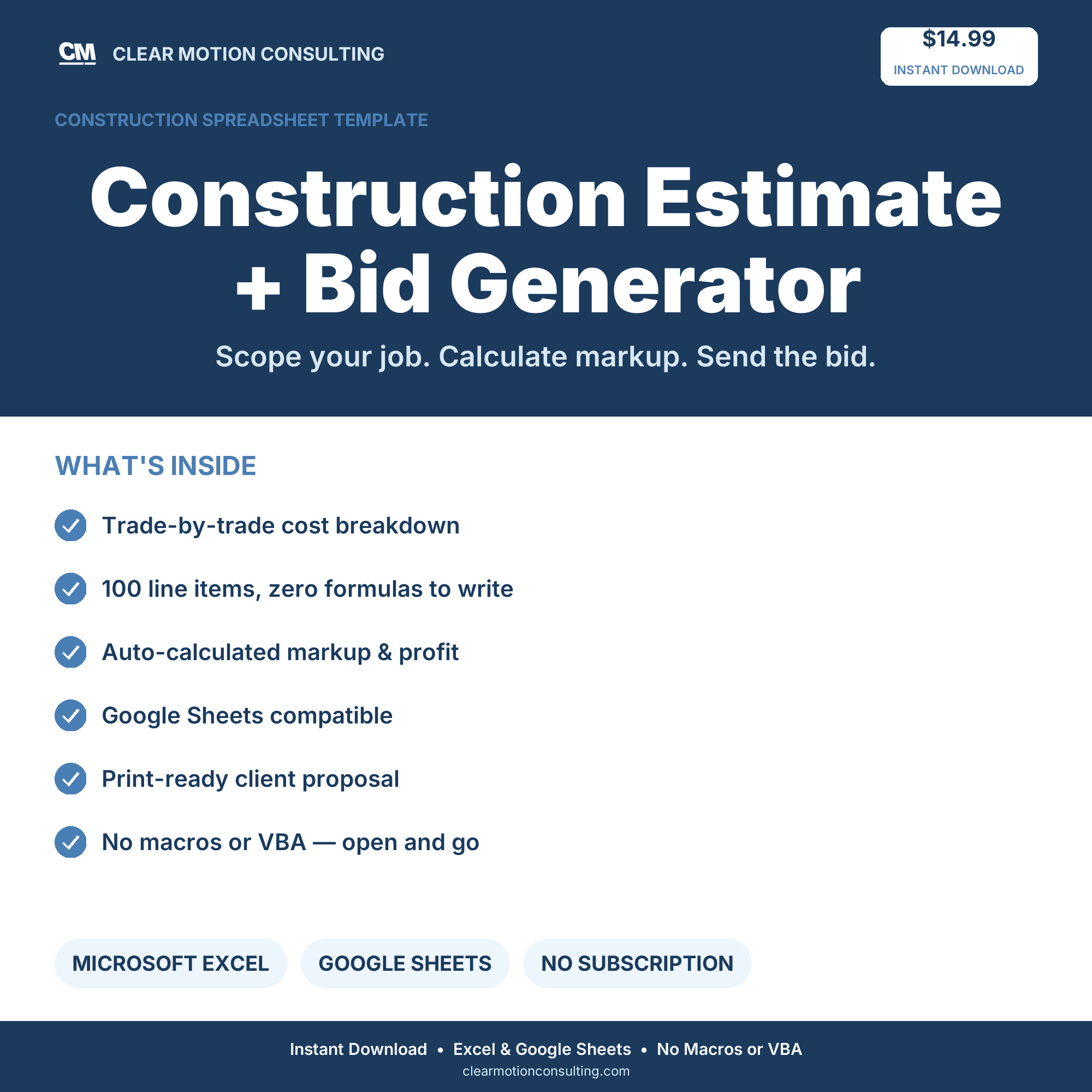 Construction Estimate Template